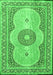 Serging Thickness of Machine Washable Medallion Green Traditional Area Rugs, wshtr4764grn