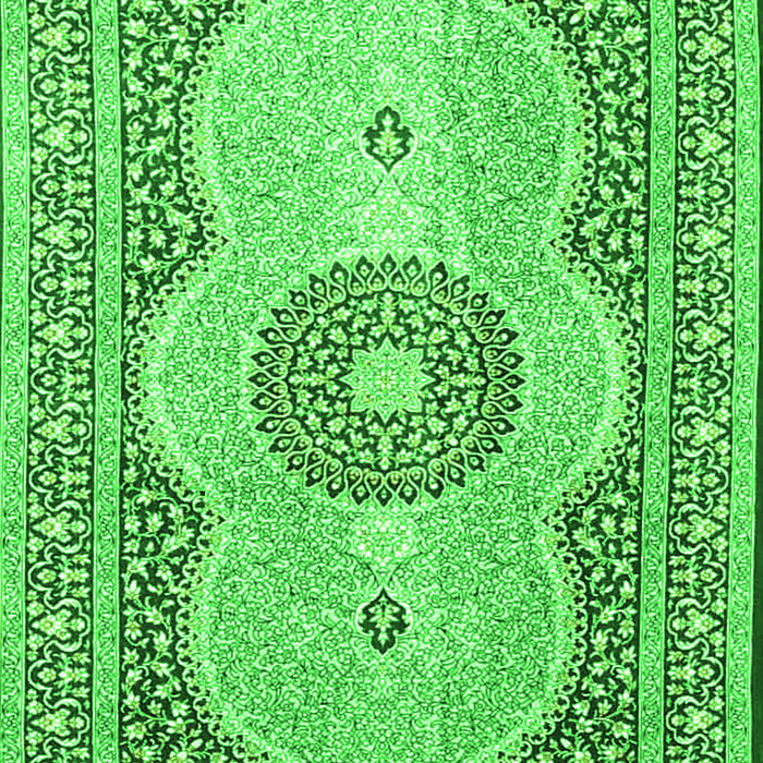 Serging Thickness of Machine Washable Medallion Green Traditional Area Rugs, wshtr4764grn