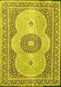 Medallion Yellow Traditional Rug, tr4764yw