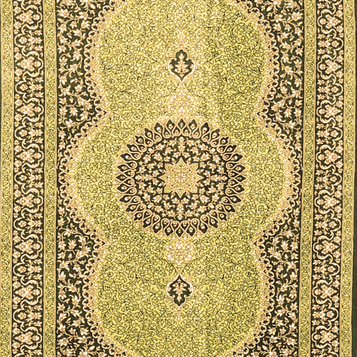 Machine Washable Medallion Brown Traditional Rug, wshtr4764brn