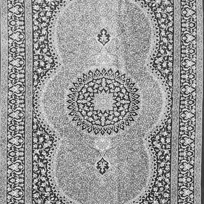 Serging Thickness of Machine Washable Medallion Gray Traditional Rug, wshtr4764gry