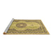 Sideview of Machine Washable Medallion Brown Traditional Rug, wshtr4764brn