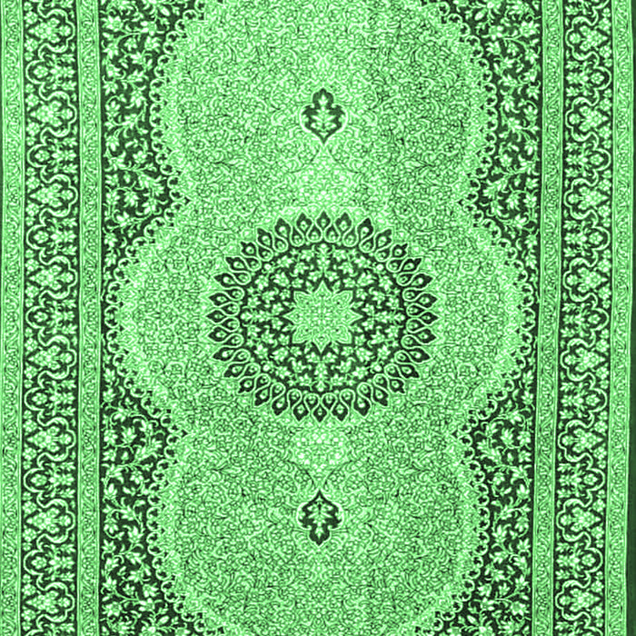 Machine Washable Medallion Emerald Green Traditional Area Rugs, wshtr4764emgrn