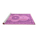 Sideview of Machine Washable Medallion Pink Traditional Rug, wshtr4764pnk