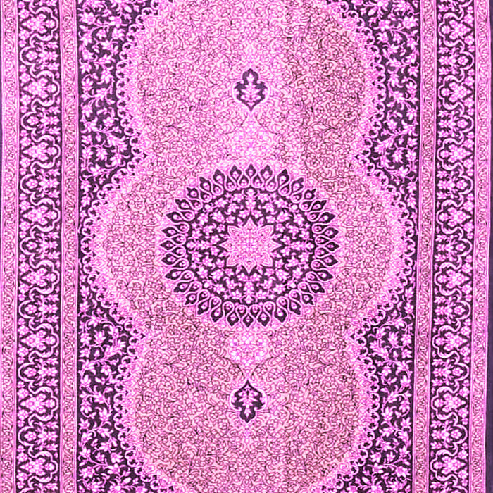 Machine Washable Medallion Pink Traditional Rug, wshtr4764pnk