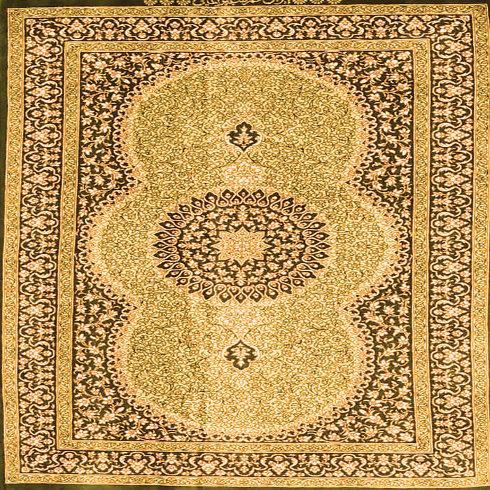 Serging Thickness of Medallion Orange Traditional Rug, tr4764org