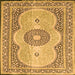 Serging Thickness of Medallion Orange Traditional Rug, tr4764org