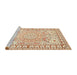 Sideview of Machine Washable Traditional Khaki Gold Rug, wshtr4765