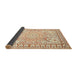 Sideview of Traditional Khaki Gold Medallion Rug, tr4765