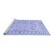 Sideview of Machine Washable Medallion Blue Traditional Rug, wshtr4765blu