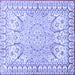 Square Medallion Blue Traditional Rug, tr4765blu