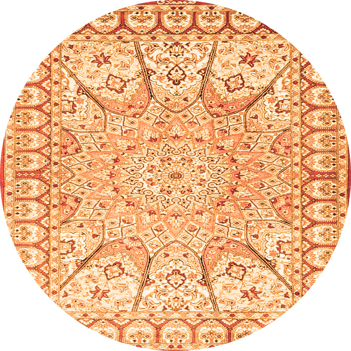 Machine Washable Medallion Orange Traditional Area Rugs, wshtr4765org