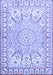 Machine Washable Medallion Blue Traditional Rug, wshtr4765blu