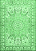 Machine Washable Medallion Emerald Green Traditional Area Rugs, wshtr4765emgrn