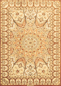 Medallion Brown Traditional Rug, tr4765brn