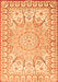 Medallion Orange Traditional Rug, tr4765org