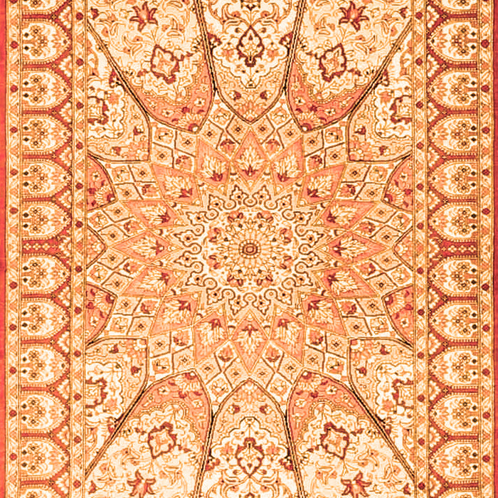 Medallion Orange Traditional Rug, tr4765org