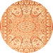 Square Medallion Orange Traditional Rug, tr4765org