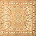 Square Medallion Brown Traditional Rug, tr4765brn