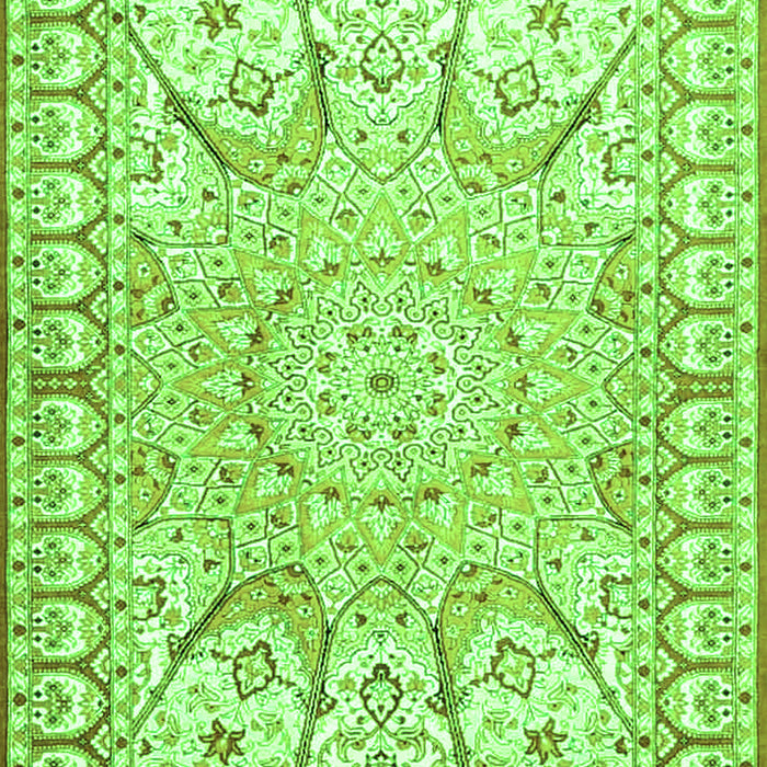 Medallion Green Traditional Rug, tr4765grn