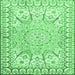 Square Medallion Emerald Green Traditional Rug, tr4765emgrn