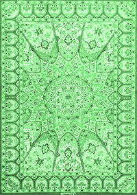 Medallion Emerald Green Traditional Rug, tr4765emgrn