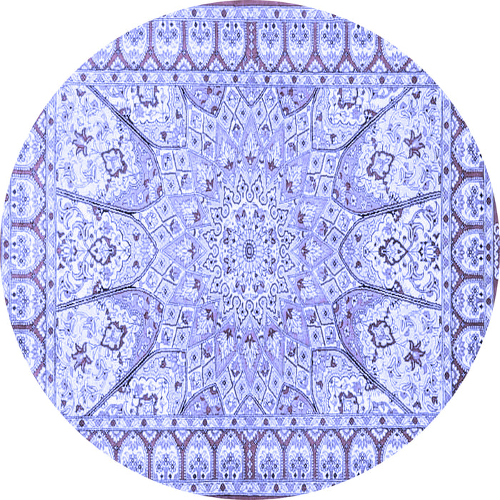 Round Medallion Blue Traditional Rug, tr4765blu