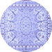 Round Medallion Blue Traditional Rug, tr4765blu