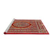 Sideview of Machine Washable Traditional Light Copper Gold Rug, wshtr4766