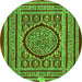 Machine Washable Medallion Green Traditional Area Rugs, wshtr4766grn