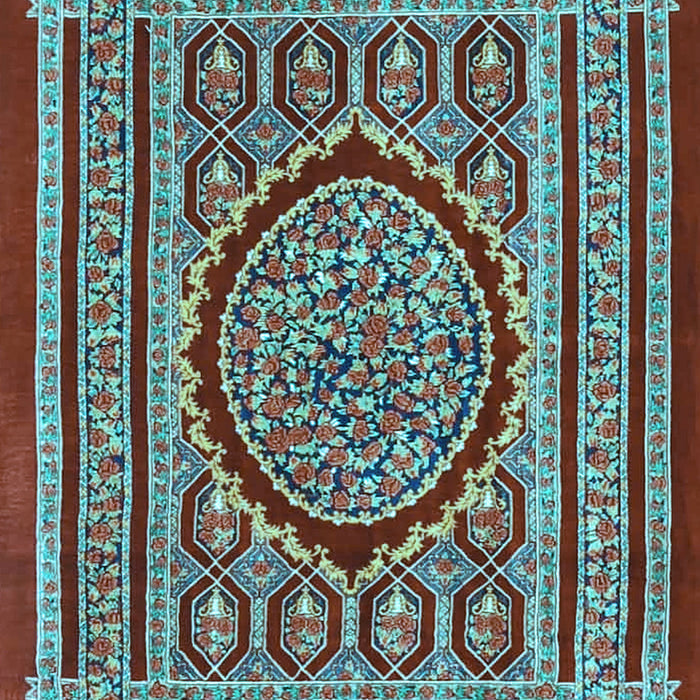 Medallion Light Blue Traditional Rug, tr4766lblu
