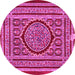 Round Medallion Pink Traditional Rug, tr4766pnk