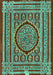 Machine Washable Medallion Turquoise Traditional Area Rugs, wshtr4766turq