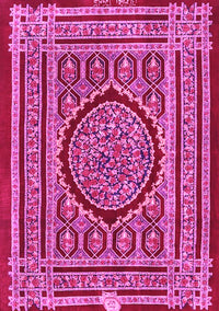 Medallion Pink Traditional Rug, tr4766pnk