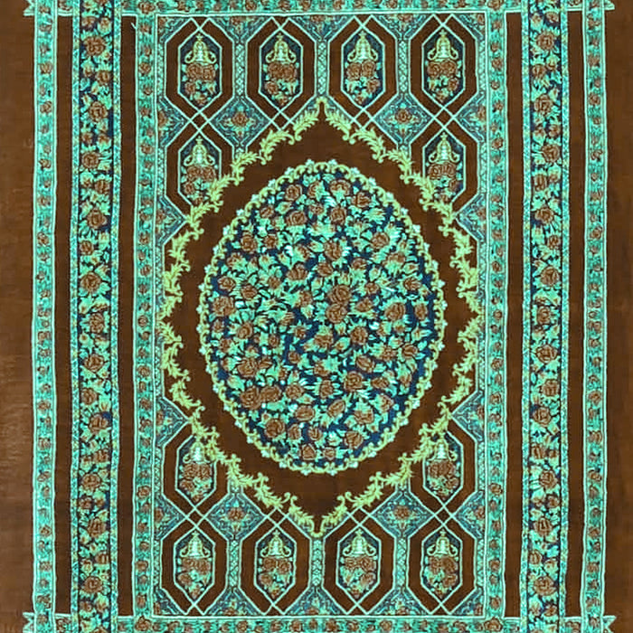 Medallion Turquoise Traditional Rug, tr4766turq