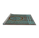 Sideview of Machine Washable Medallion Light Blue Traditional Rug, wshtr4766lblu