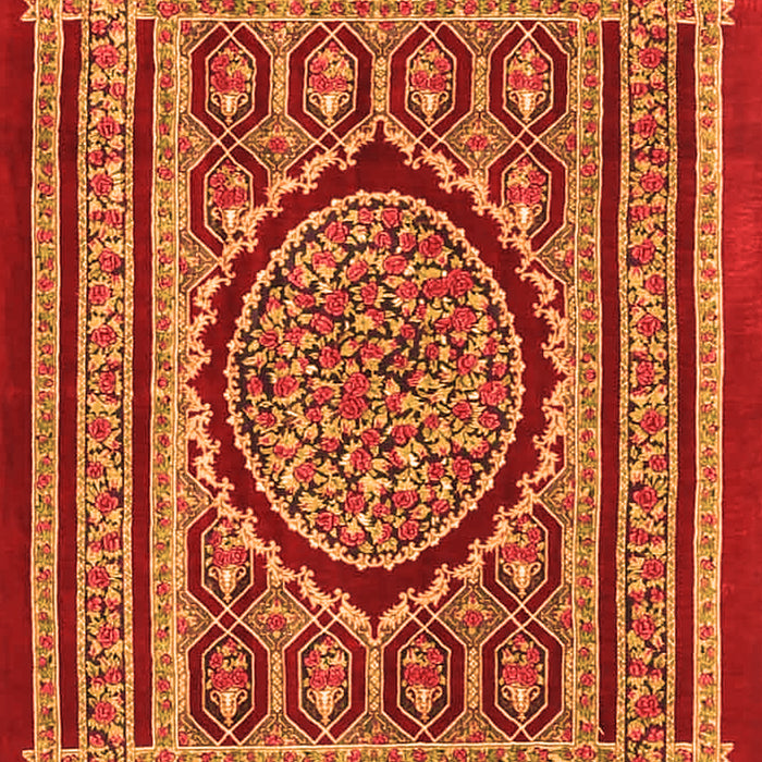 Medallion Orange Traditional Rug, tr4766org
