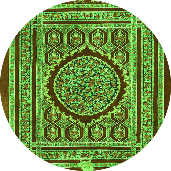 Square Medallion Green Traditional Rug, tr4766grn