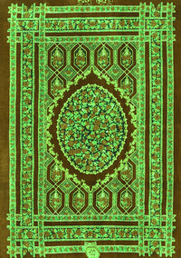 Medallion Green Traditional Rug, tr4766grn