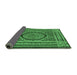 Sideview of Medallion Emerald Green Traditional Rug, tr4766emgrn