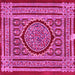 Square Medallion Pink Traditional Rug, tr4766pnk