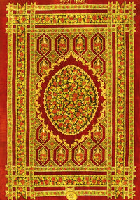 Medallion Yellow Traditional Rug, tr4766yw