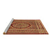 Sideview of Machine Washable Medallion Brown Traditional Rug, wshtr4766brn