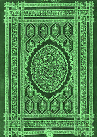 Medallion Emerald Green Traditional Rug, tr4766emgrn