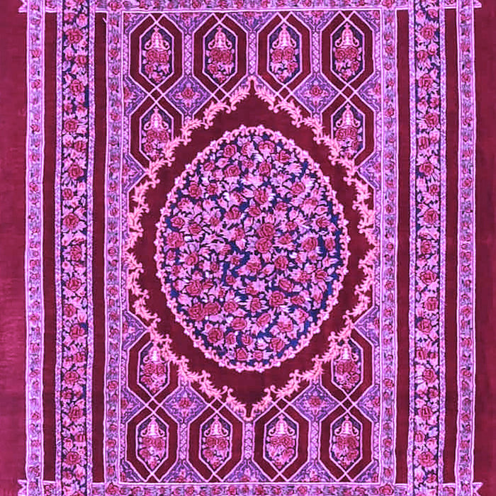 Machine Washable Medallion Purple Traditional Area Rugs, wshtr4766pur
