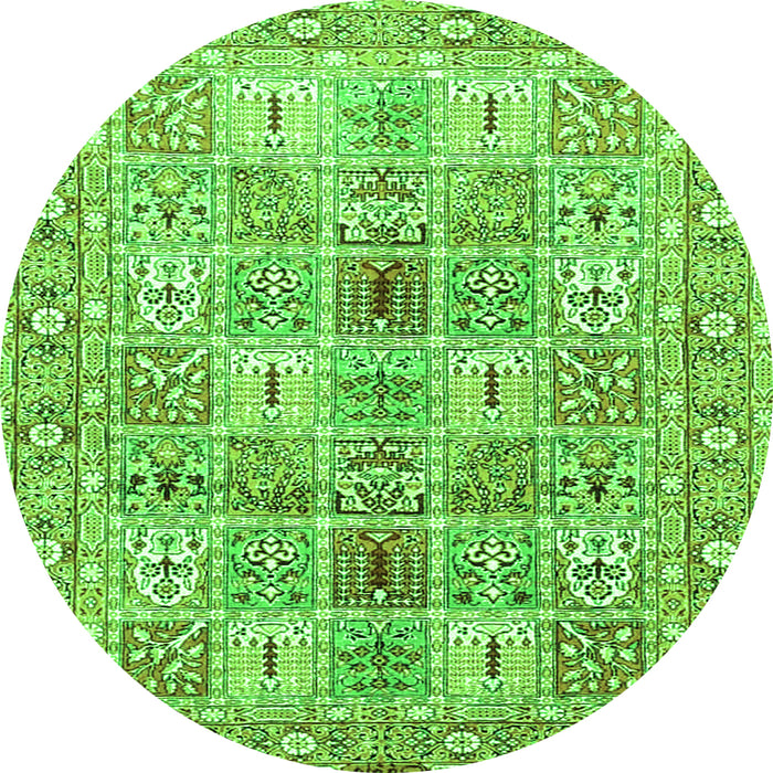Square Persian Green Traditional Rug, tr4767grn