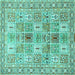 Square Persian Turquoise Traditional Rug, tr4767turq
