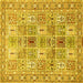 Square Persian Yellow Traditional Rug, tr4767yw