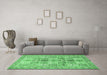 Machine Washable Persian Emerald Green Traditional Area Rugs in a Living Room,, wshtr4767emgrn