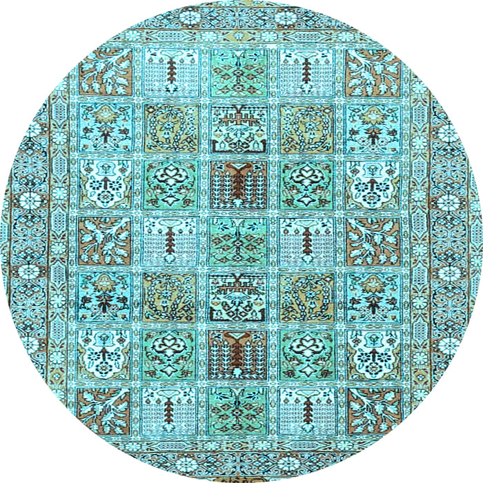 Round Persian Light Blue Traditional Rug, tr4767lblu